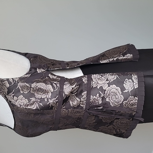 NWOT 100% Silk Vintage Formal Ann Taylor Top & Skirt, Brown, Size: 8 - Picture 10 of 16